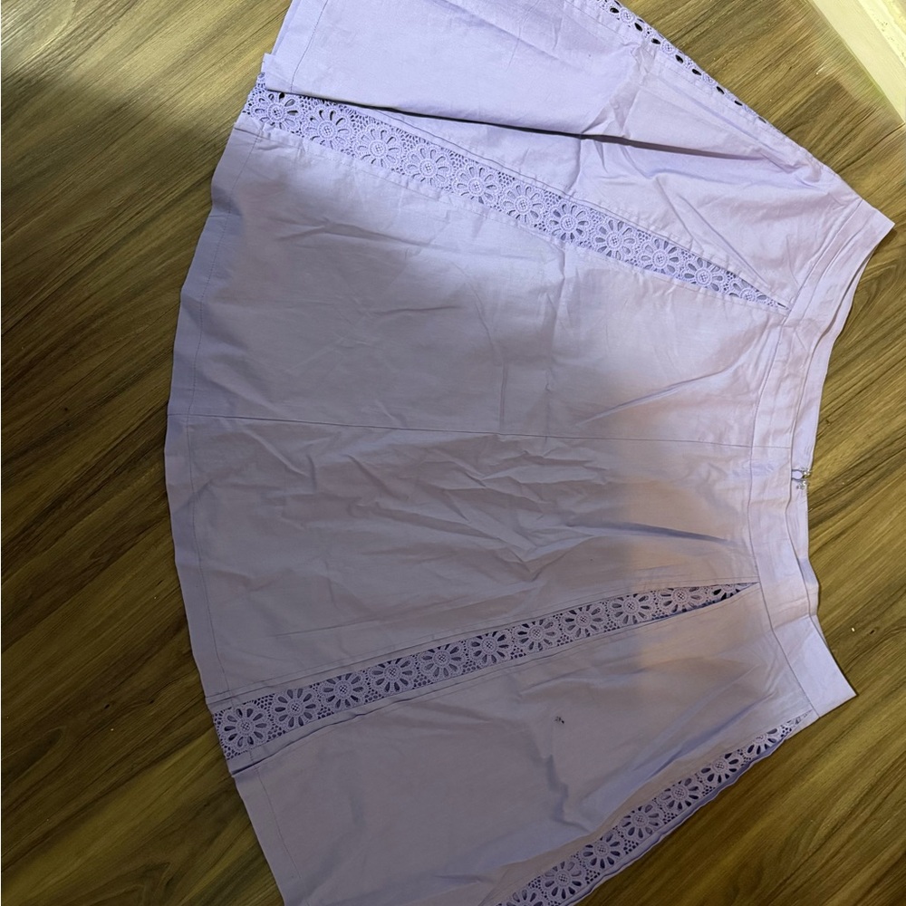 Chic Lavender Skirt with Lace Accents